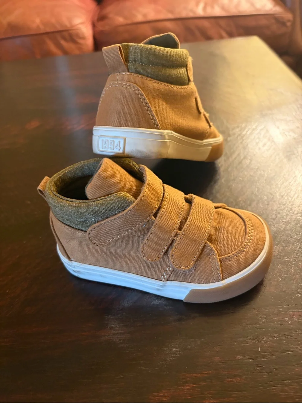 Old Navy Toddler Tan High-Top Velcro Sneakers